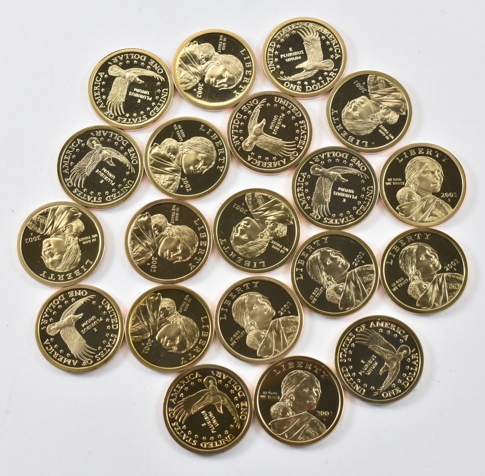 Lot (20) 2002 Sacagawea Dollar Roll Proof