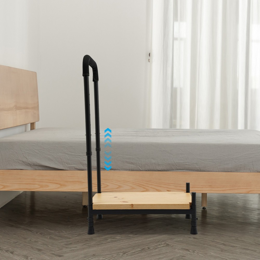 Adjustable Bed Step Stool with Handle for Elderly Seniors 400lbs Capacity