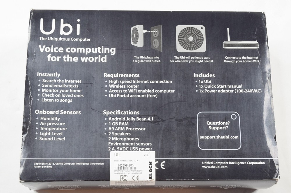 Ubi Limited Edition Black Ubiquitous Always-On Plug in Computer
