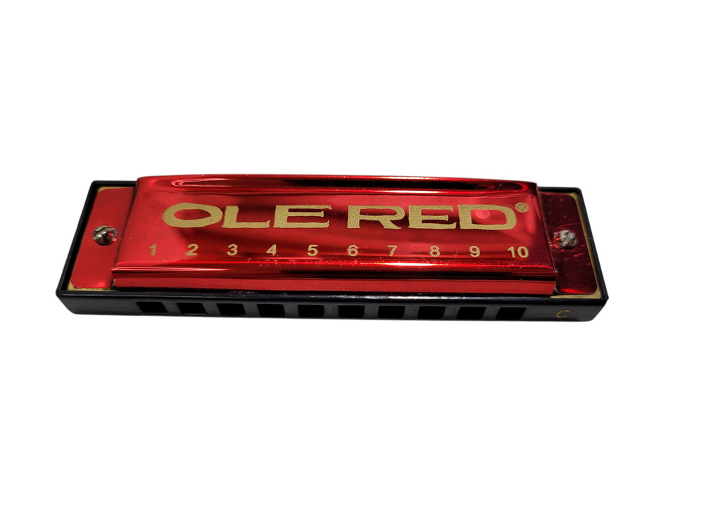 Ole Red Key of C Harmonica Beginner Red OR Harmonica with Hard Case