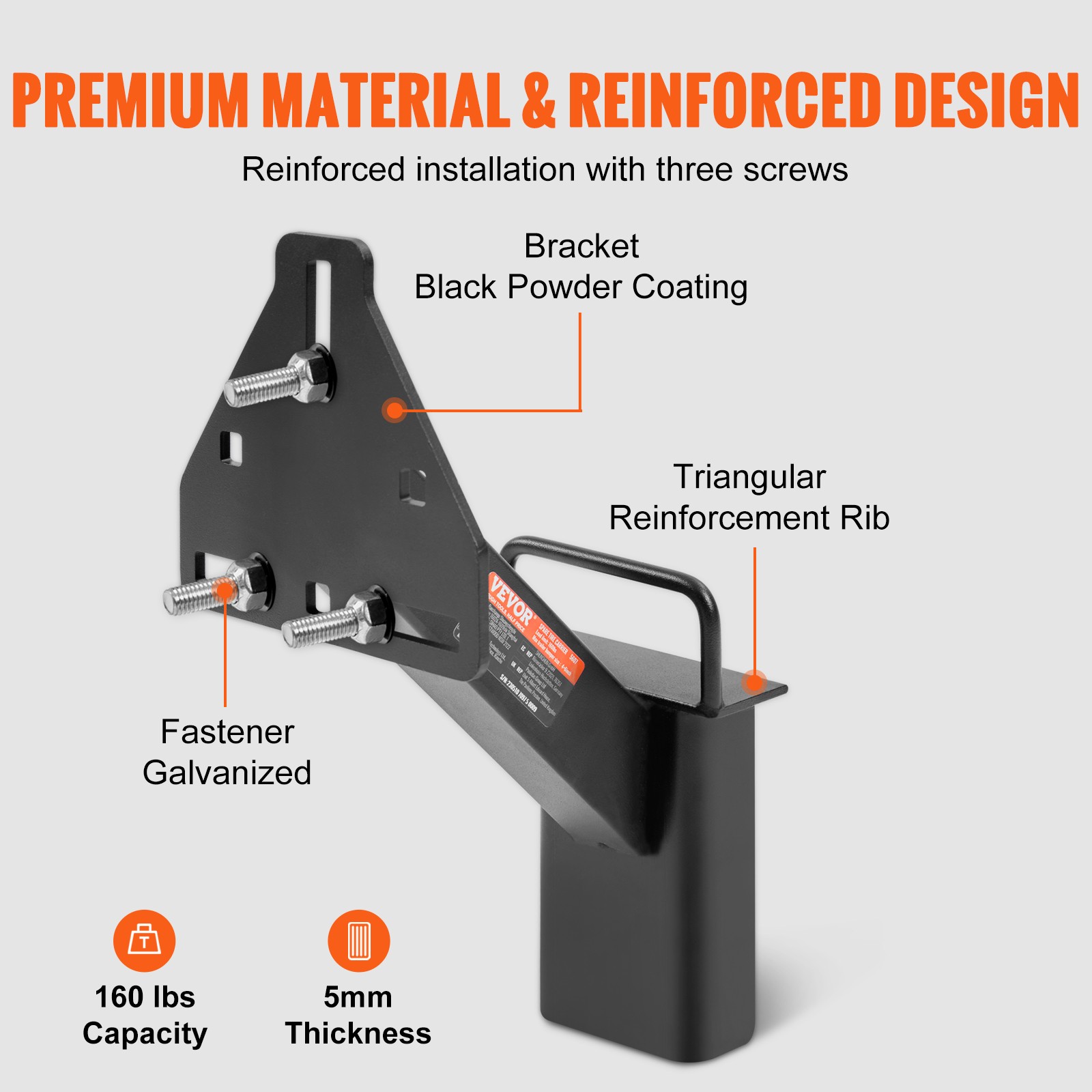 VEVOR Trailer Spare Tire Carrier Tire Bracket Mount Carrier for 4,5,6 & 8