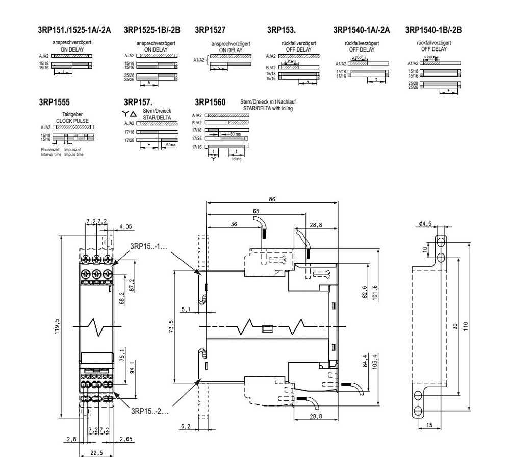 Siemens 3RP1505-1BP30 Time Delayed Relay Timer AC DC