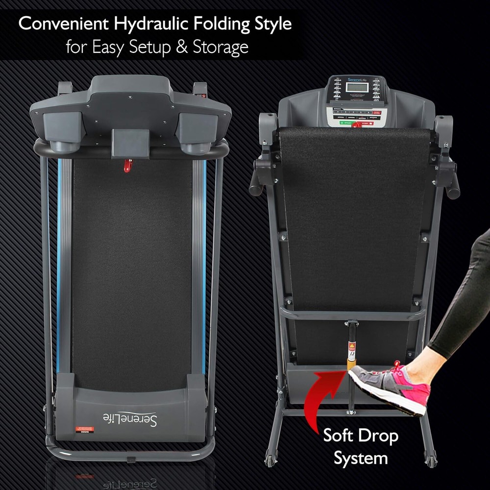 Smart Digital Folding Treadmill w/ LCD Display & Bluetooth for Home Use - 6 MPH