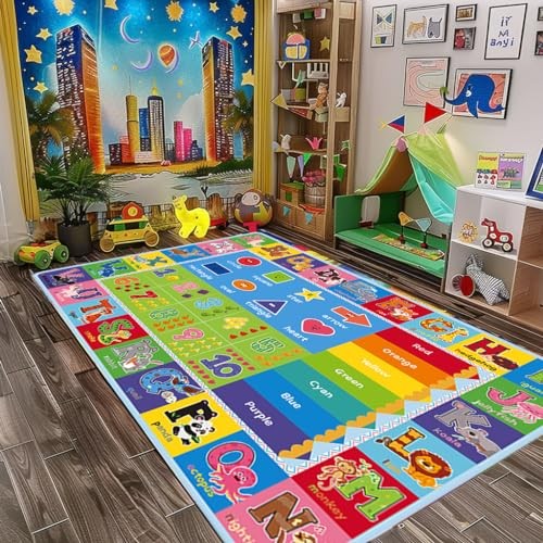 ABC Carpet,Kids Carpet for Playroom, Classroom Floor Play Mat for