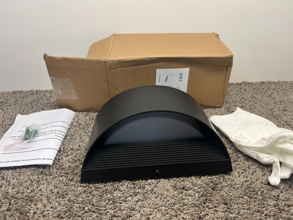 Sleek Flush Mount Black Wall Sconce with Energy-Efficient LED Bulb