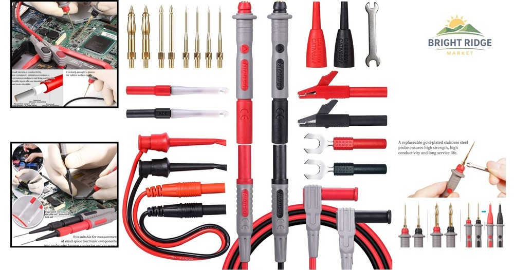Professional Multimeter Leads Set with Replaceable Probes and Accessories