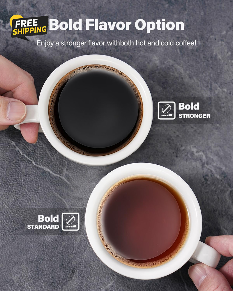 Coffee Maker Hot & Iced with Bold Setting,Single Serve Coffee Maker for K