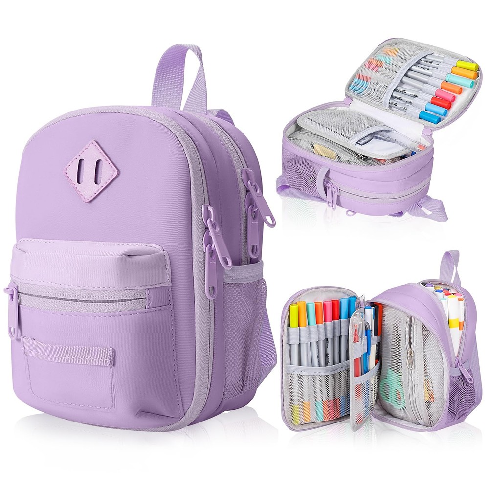 crawing Large Capacity Pencil Case, Mini Backpack Medium, Purple