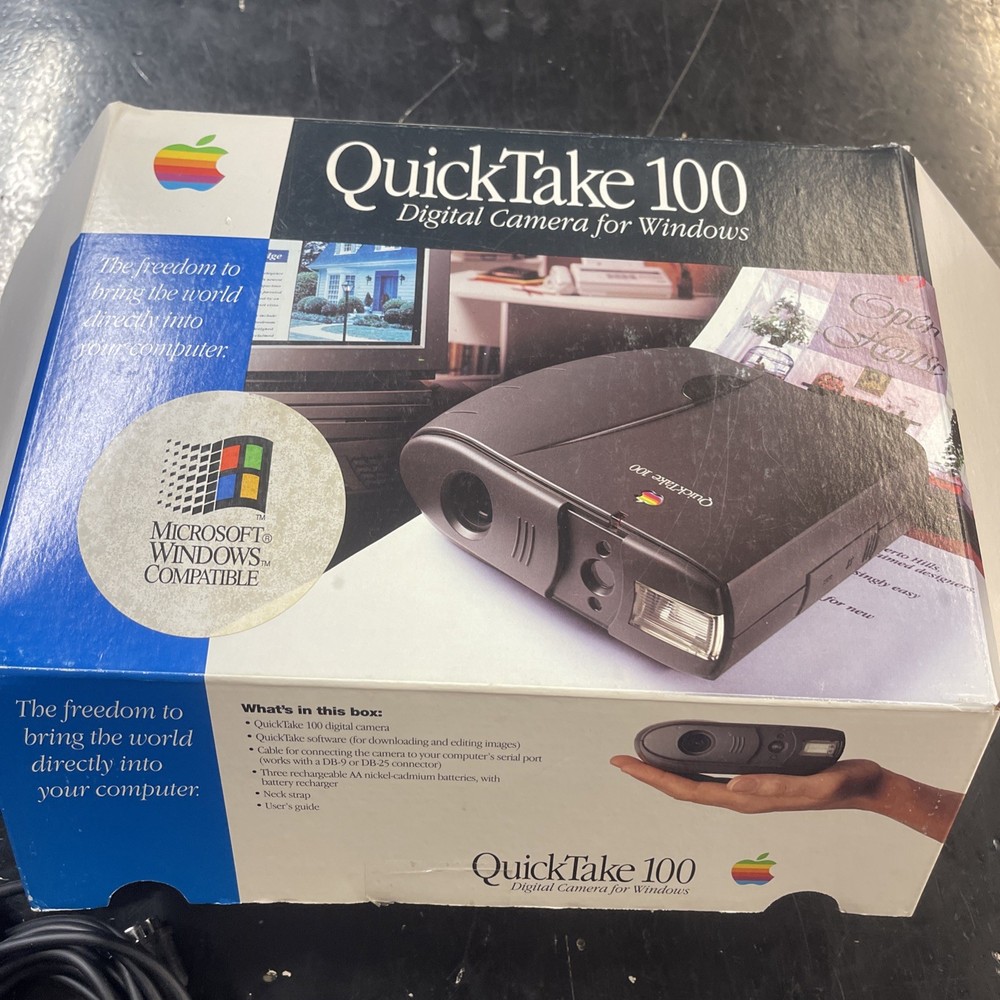 Apple Quicktake 100 Camera Microsoft Windows Compatible with Box and cables