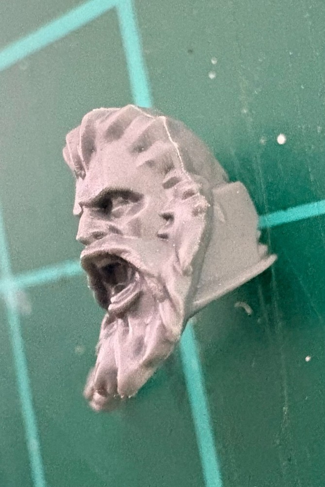 Space Wolves Space Marine Head E Unhelmeted Braided Beard 40K Bits Kitbash