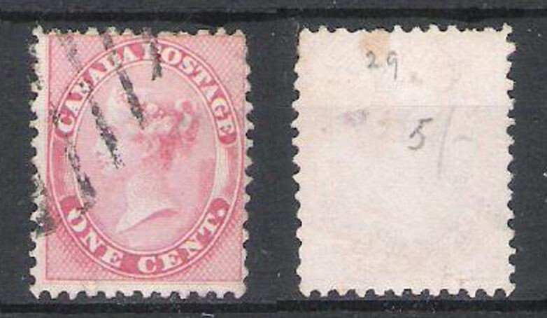 CANADA 1859 -1864 1c ROSE (JF)