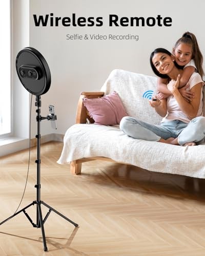 Large Ring Light with 72" Tripod Stand, 6500K Full-Screen Selfie Ring Light
