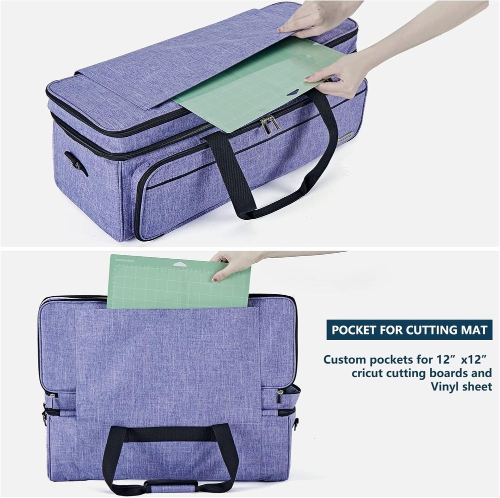 Double Layer Carrying Case for Cricut Maker Explore Tool Organizer Purple