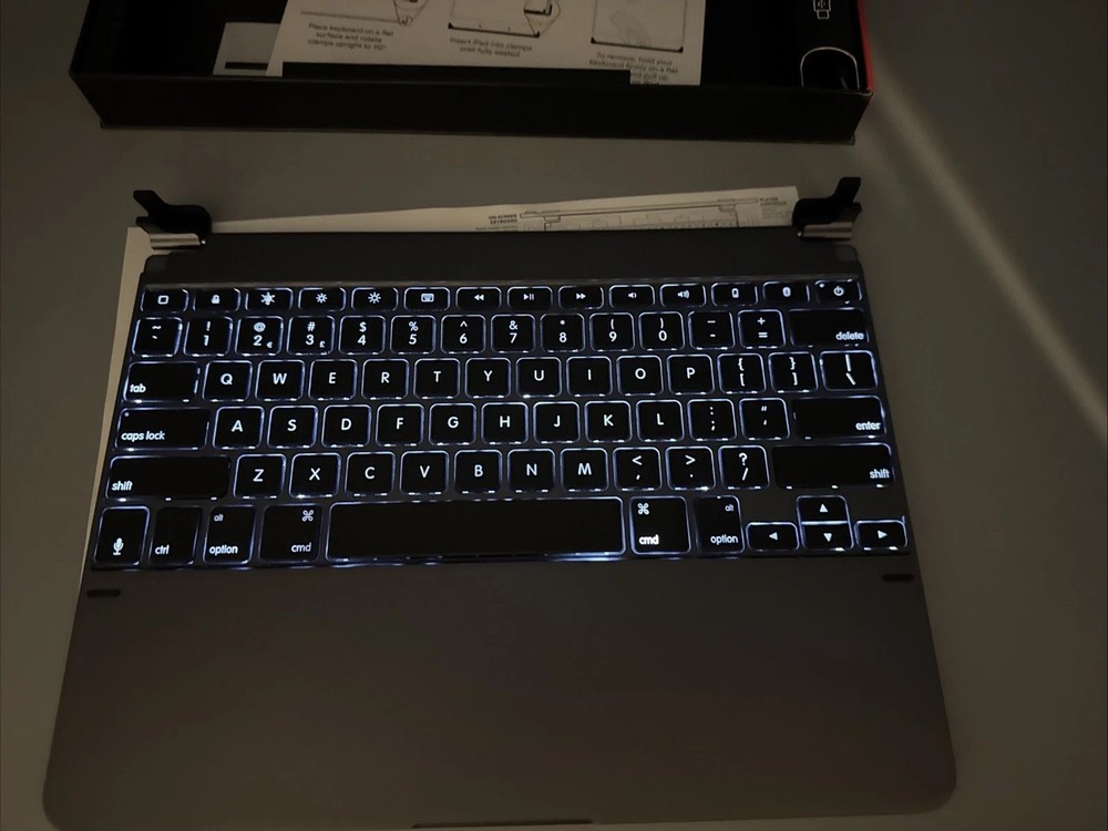 Brydge Wireless Bluetooth Keyboard W/ Backlit Keys for iPad 12.9” Pro 3rd or 4th