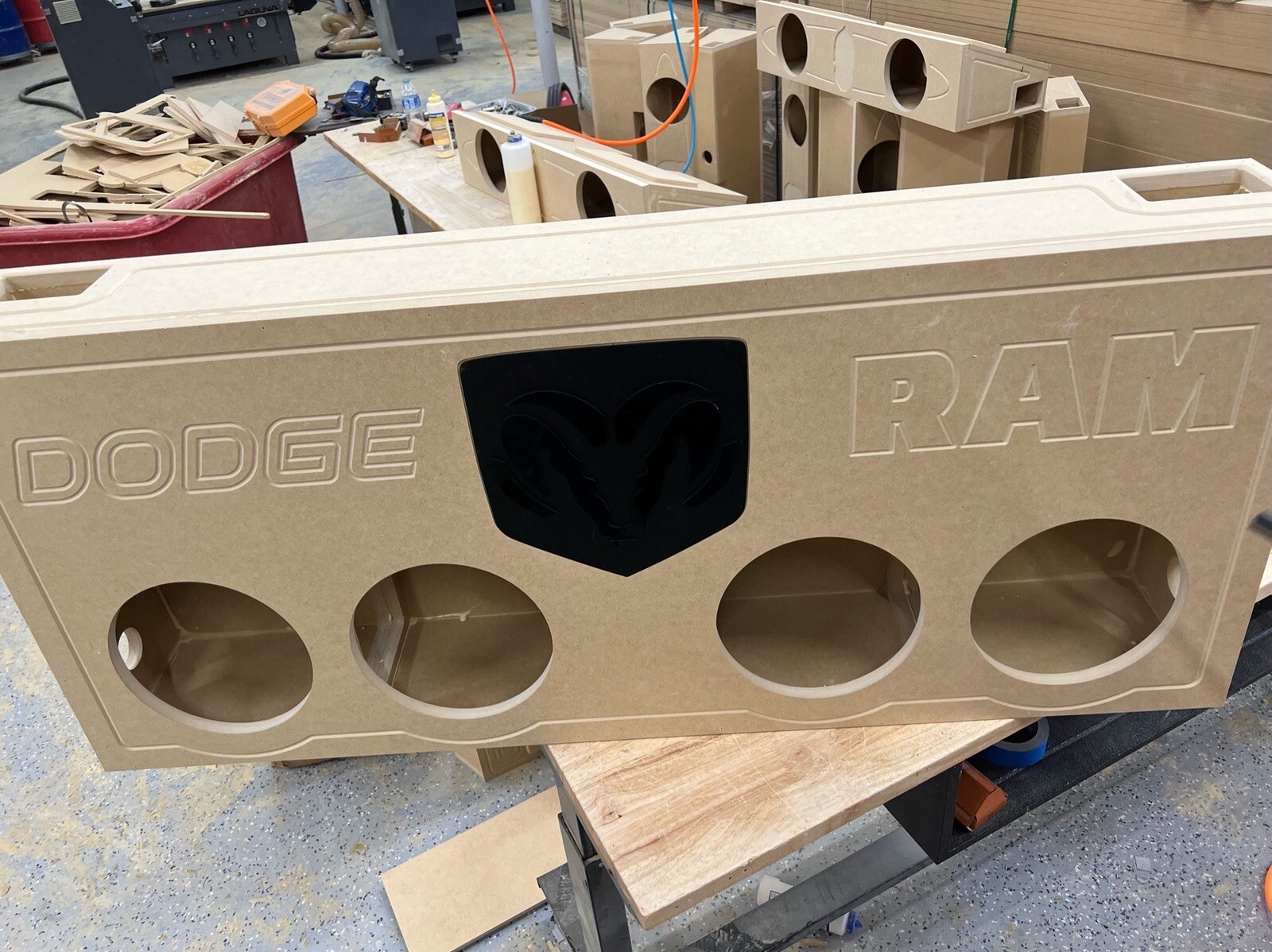 Subwoofer Enclosure Box Dodge Ram Mega Cab 06-22 Ported Fits: 2x12"