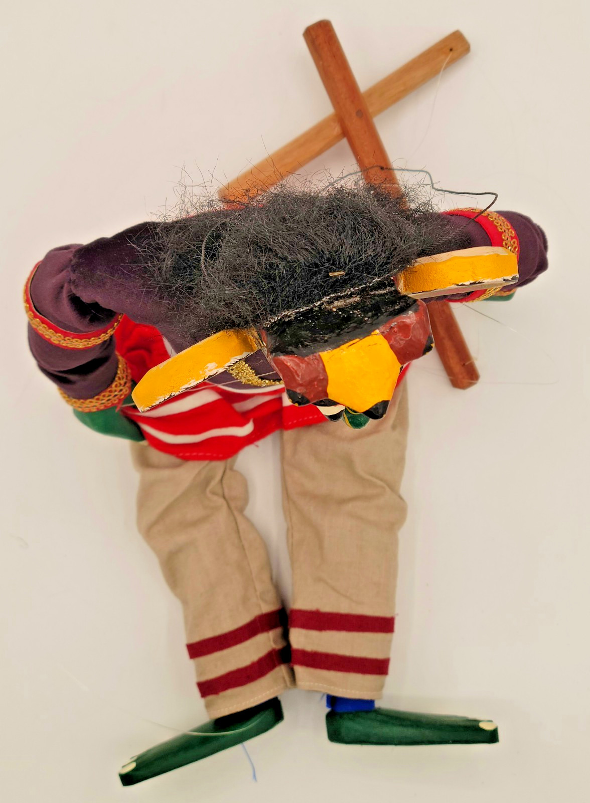 Sri Lanka RUKADA Marionette Puppet VINTAGE Wood Lankan HAND MADE Folk Art Figure