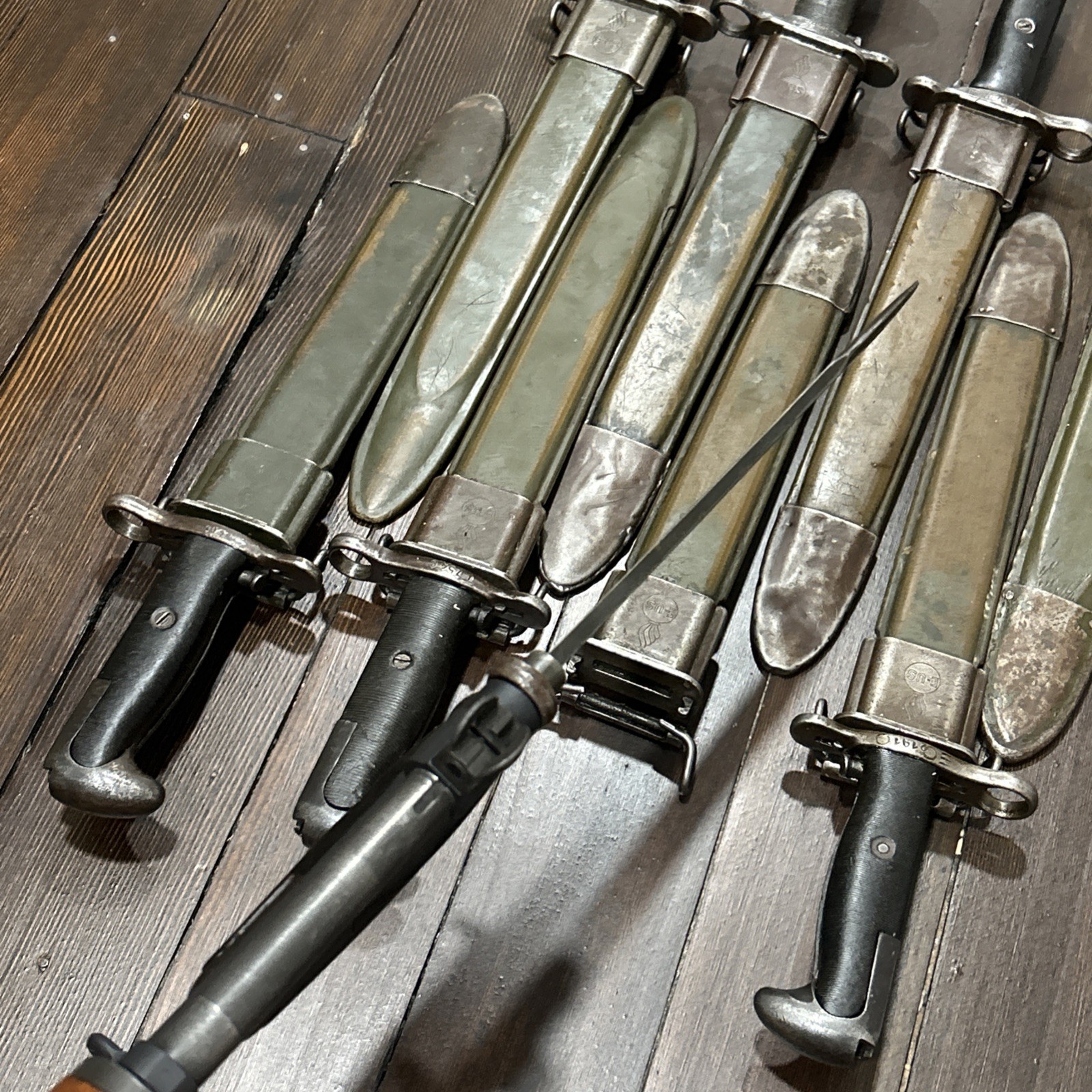 Original M1 Garand bayonet US marked w/ E-US scabbard also fits 1903 1903A3 NICE