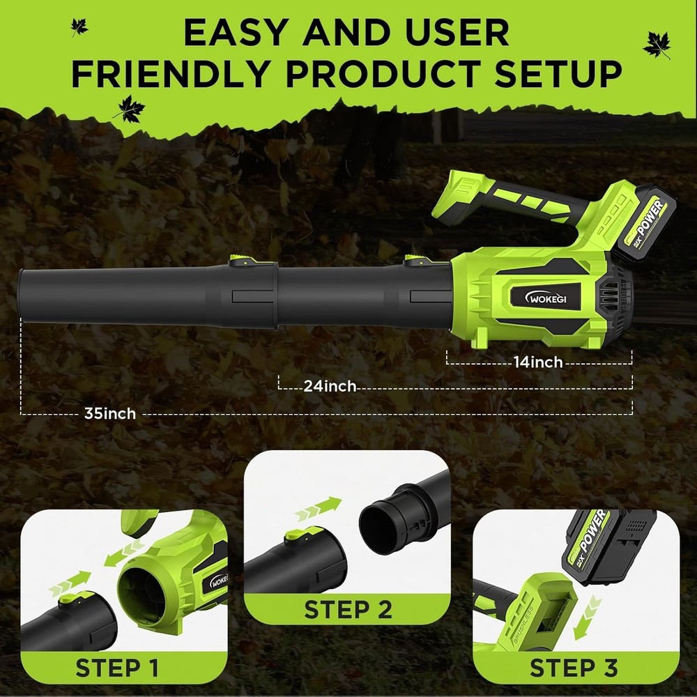 Versatile Handheld Leaf Blower: 580 CFM & Fast Charging for -Round Use