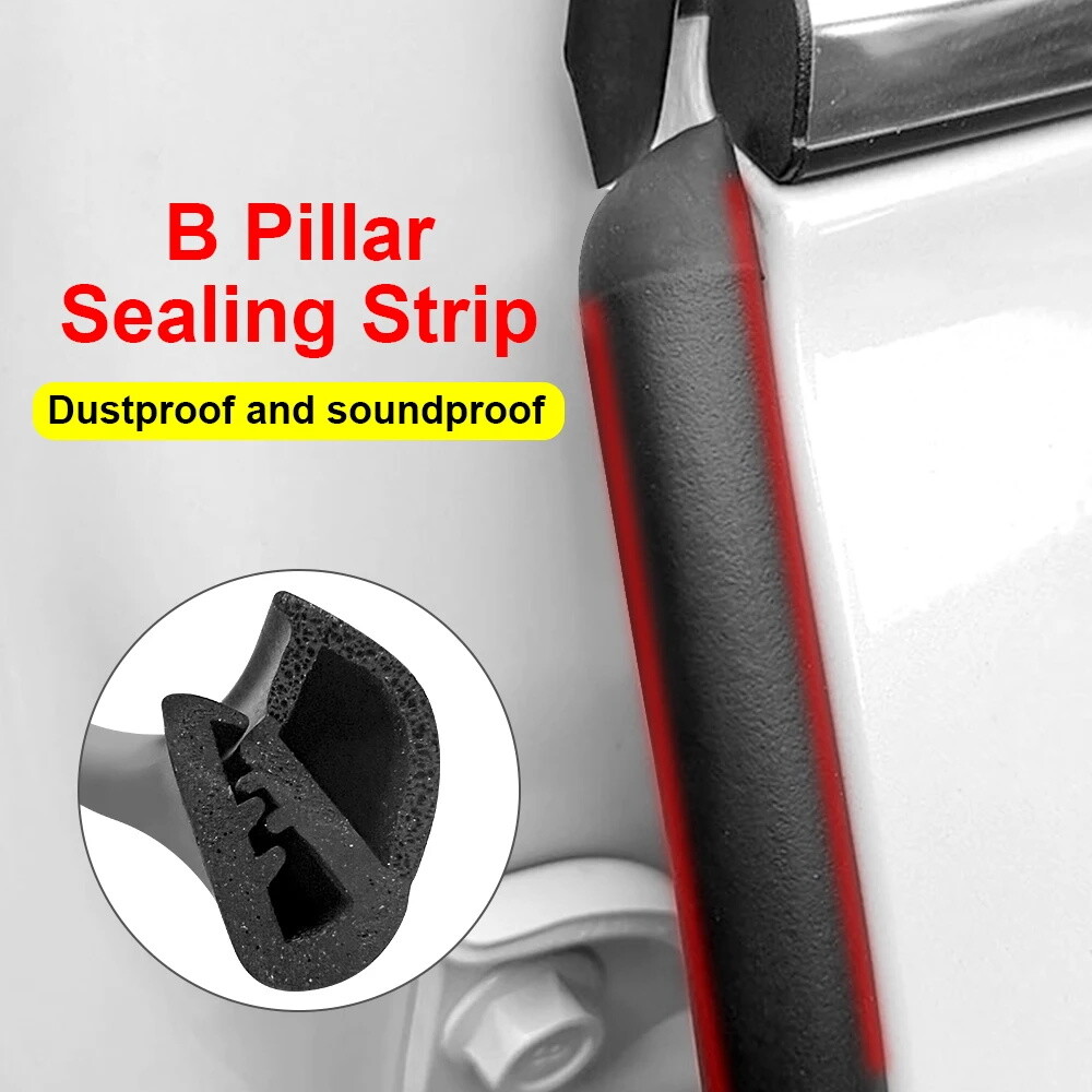 2X B Pillar Car Door Edge Weatherstrip Soundproof Rubber Seal Strip For Toyota