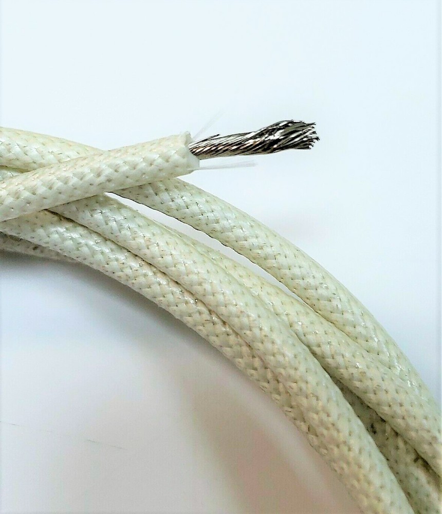 Stranded NICKEL HINGE WIRE- Fine Stranded with Glass Outer Braid 200°C (392°F)