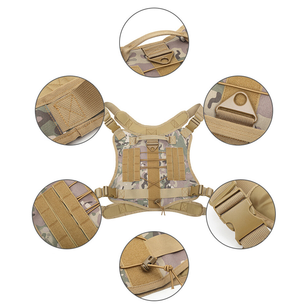 Tactical Dog Harness with Handle Large Military Working Dog Vest for Training