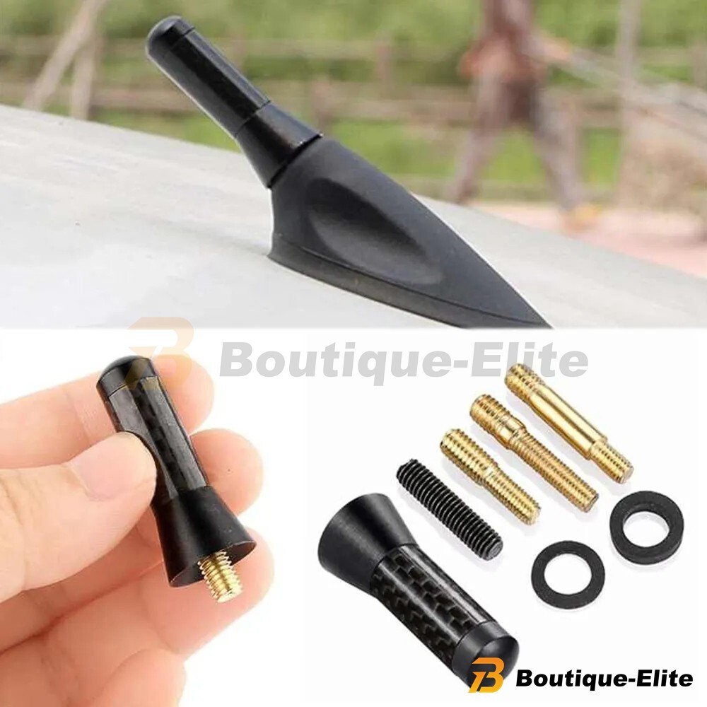 Universal 1.4" Inches Car Antenna Aerial Carbon Fiber Radio FM Antena Black