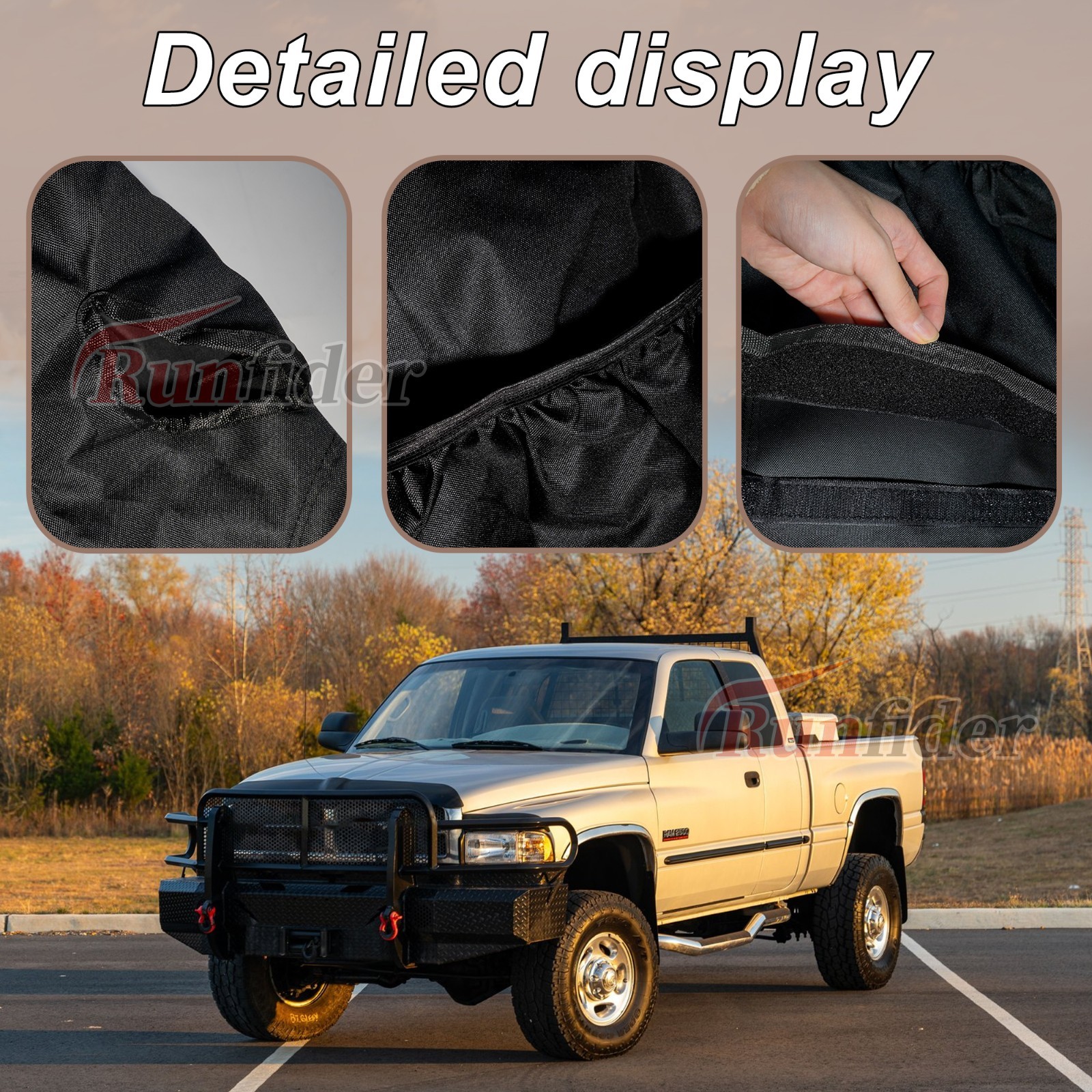 Dodge Ram 1500 2500 3500 1998-02, 40/20/40 Split Bench Seat Cover-Black
