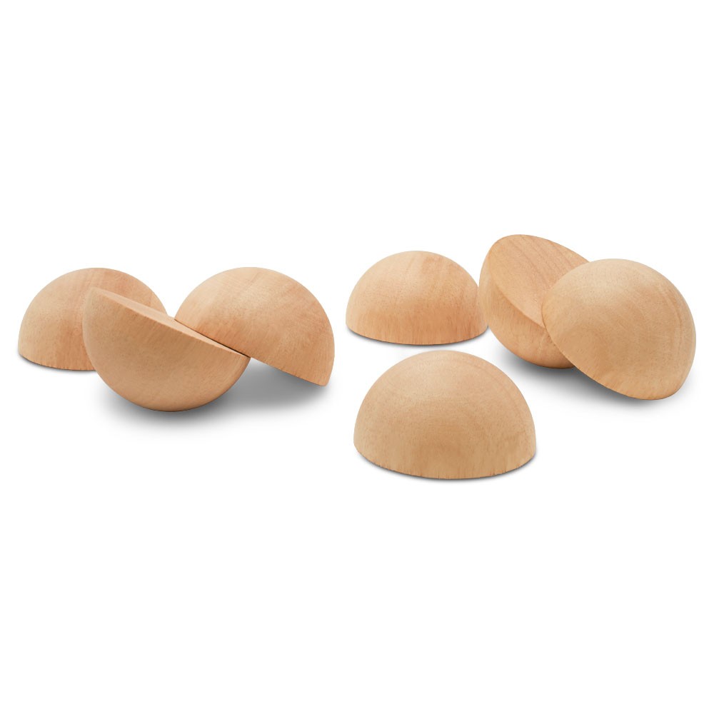 Wooden Split Balls 4 inch, Half Balls for Crafting and DIY Décor |Woodpeckers