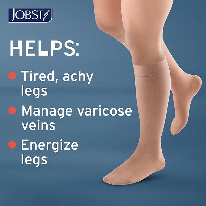 JOBST ACTIVA Opaque 20-30 mmHg Compression Socks Thigh High Closed Toe - Large