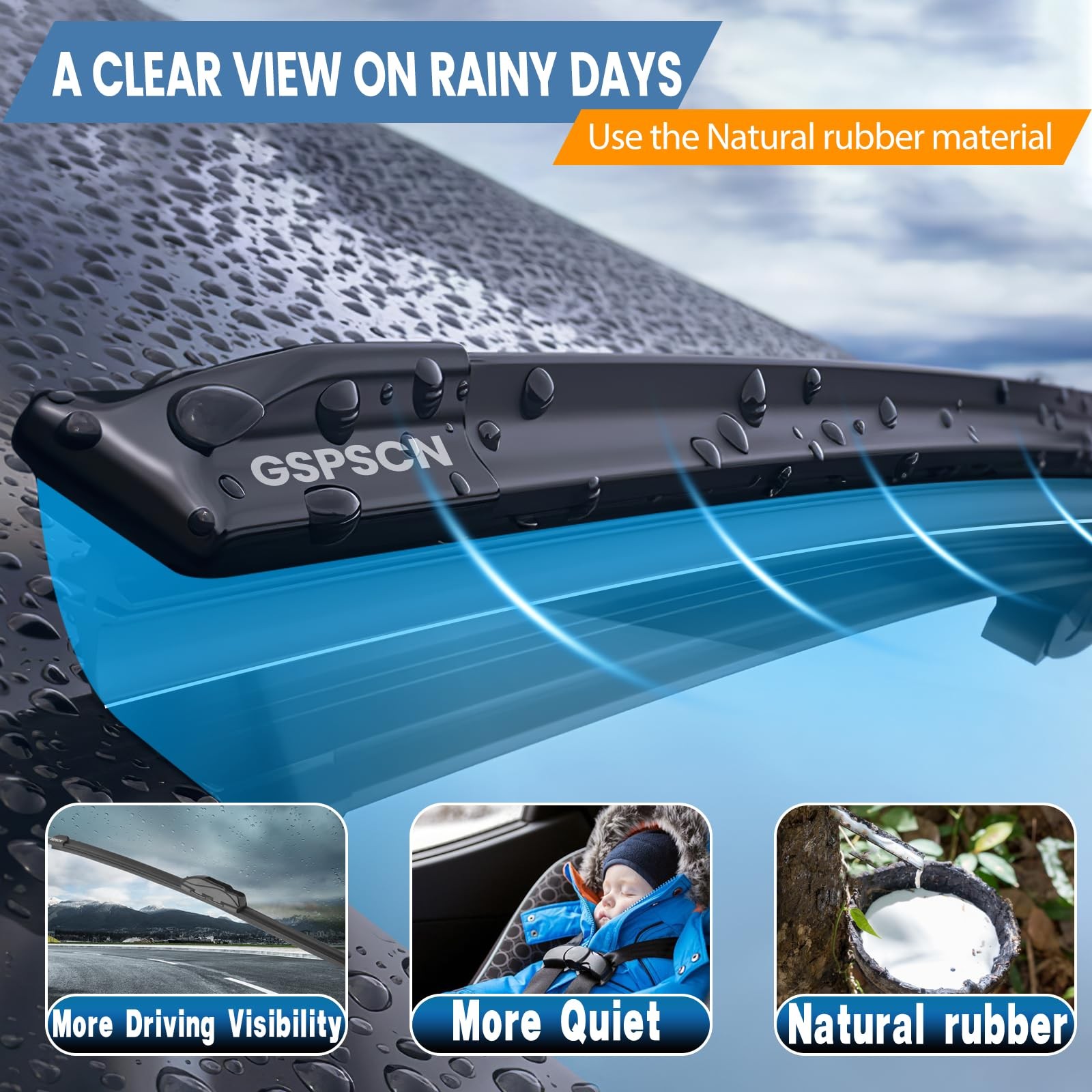 OEM QUALITY 24+18 Premium Original Replacement Windshield Wiper Blades,Quiet ...