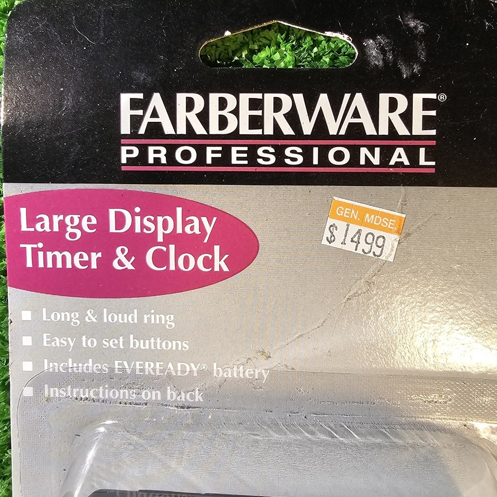 RARE - FARBERWARE KITCHEN MAGNETIC DIGITAL TIMER/CLOCK BATTERY OPERATED