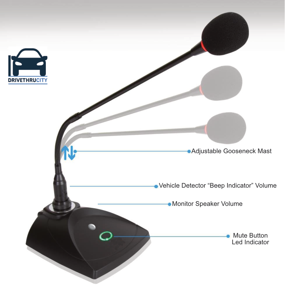 Complete DTX1 Headset Wireless Drive Thru Intercom System, Base Station Speaker
