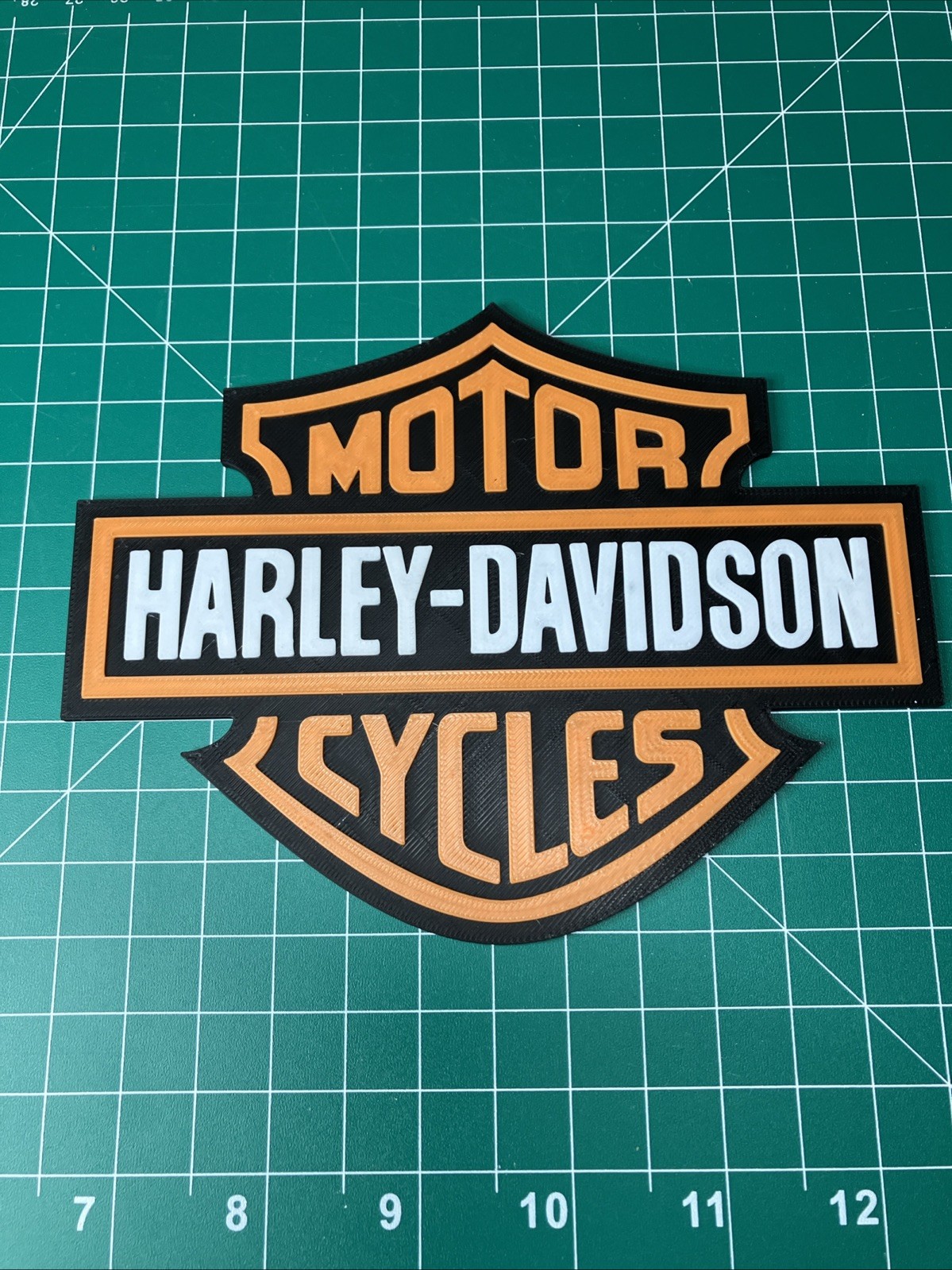 3D Printed Harley Davidson Logo Sign Wall Decor Fan Art