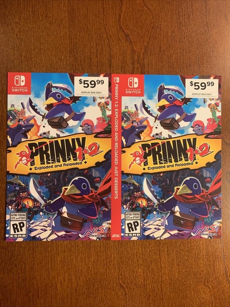 Prinny 1.2 Exploded Nintendo Switch - Authentic- RARE - Display Box Only