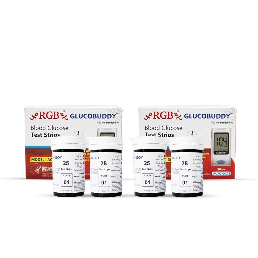 Blood Testing Glucose Test 100 Strips For Glucometer Machine @UK