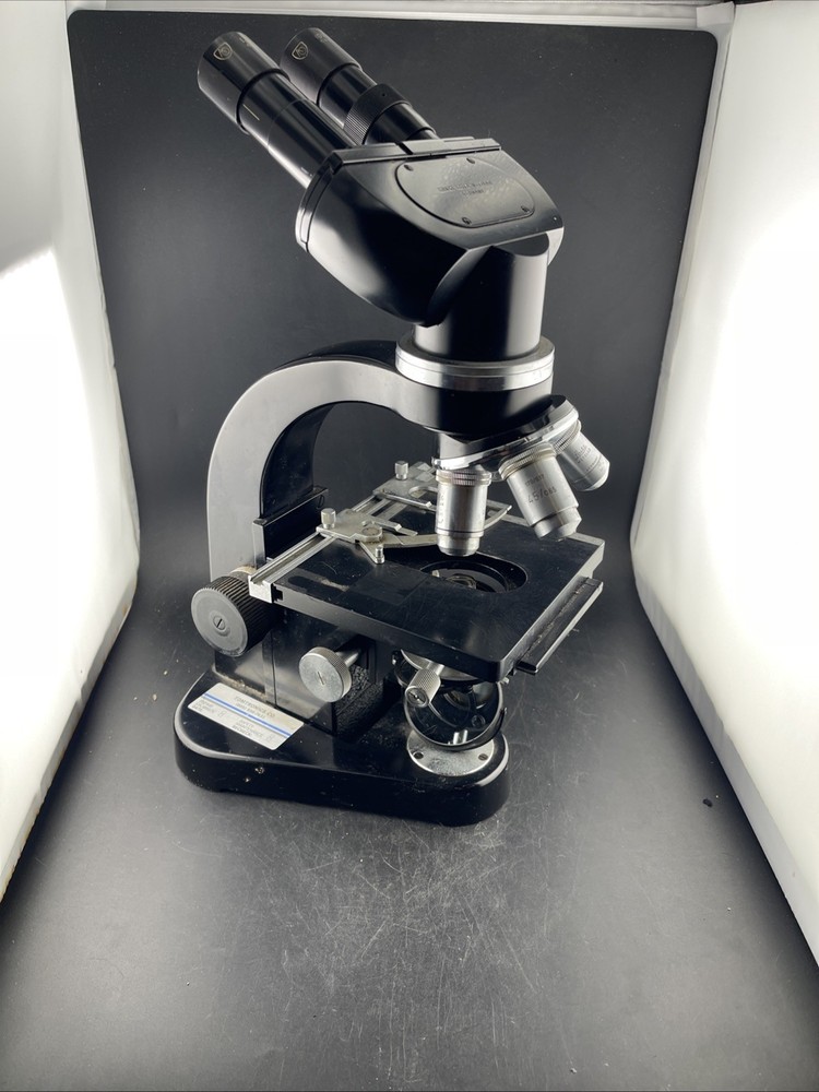 Ernst Leitz Wetzlar Binocular Microscope • Germany • 4 Objectives • Vintage Lab