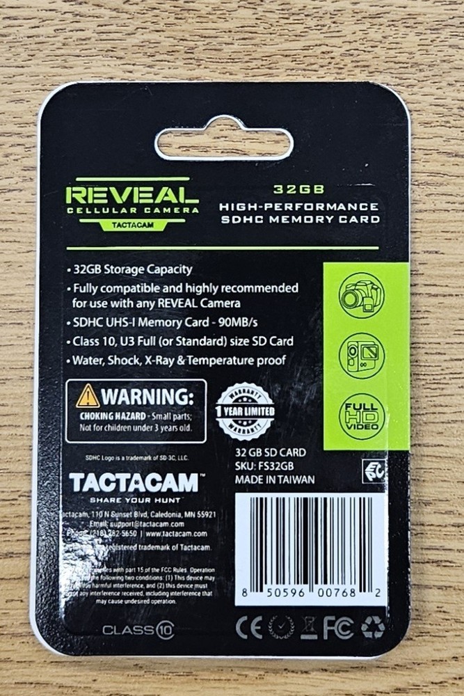 Tactacam reveal SDHC memory card 32GB