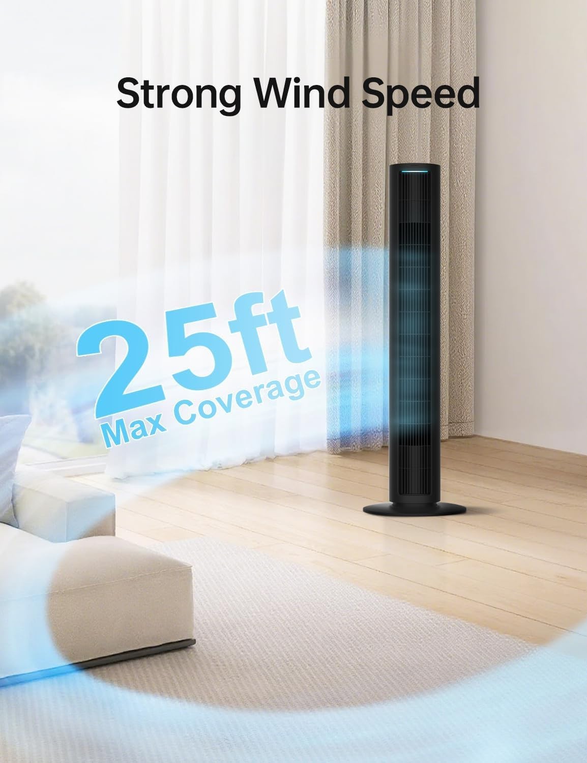 PHILODECO Tower Fan 40 Inch Bladeless Fan 80 ° Oscillating Fan Silent Remote New