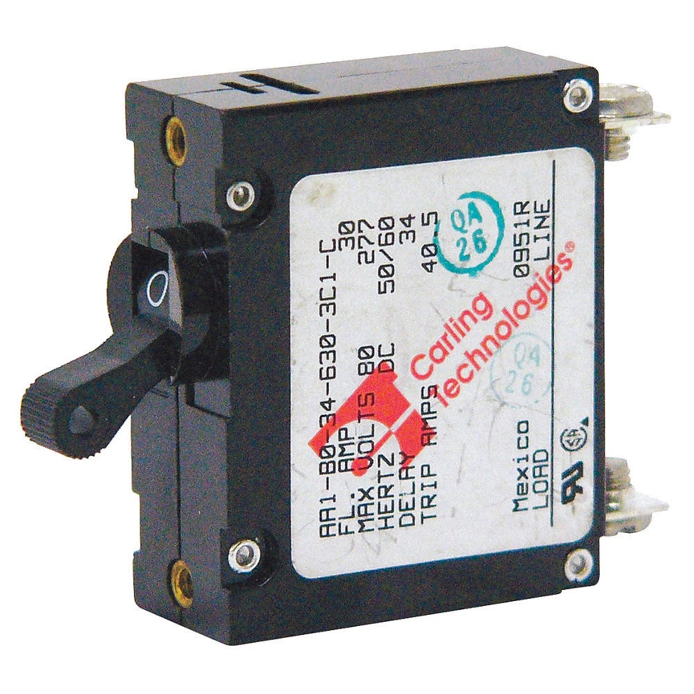 CARLING TECHNOLOGIES AA1-B0-34-650 -5D1-I Circuit Breaker,50A,Magnetic,125VAC 10
