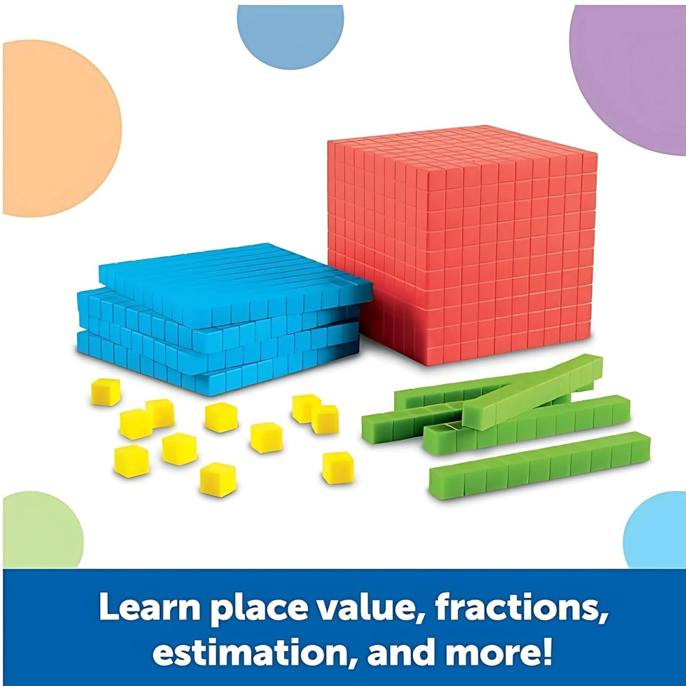 Base 10 Starter Set – 141-Piece Place Value Blocks with Teacher’S Guide, Classro