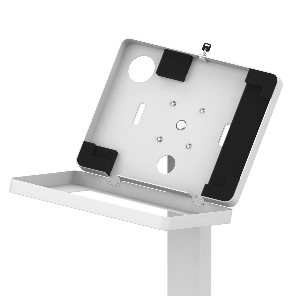 CTA Digital Floor Stand with Security Enclosure for 9.7"-11" Tablets White