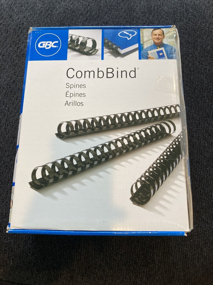 GBC CombBind Spines 3/4” - White 4000098G 150 Sheet Cap 100 Pack (New)