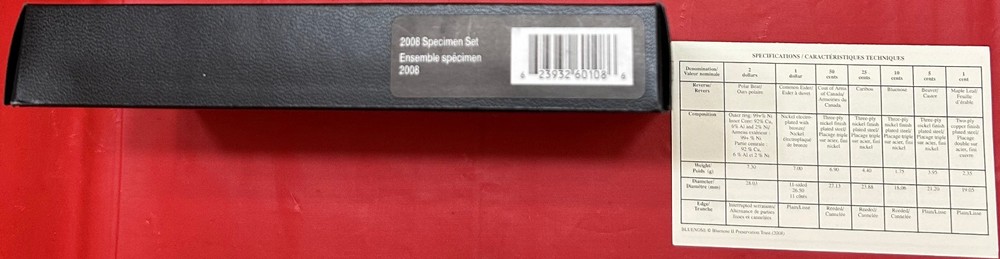 2008 Canada Specimen Set Plus COA & Box