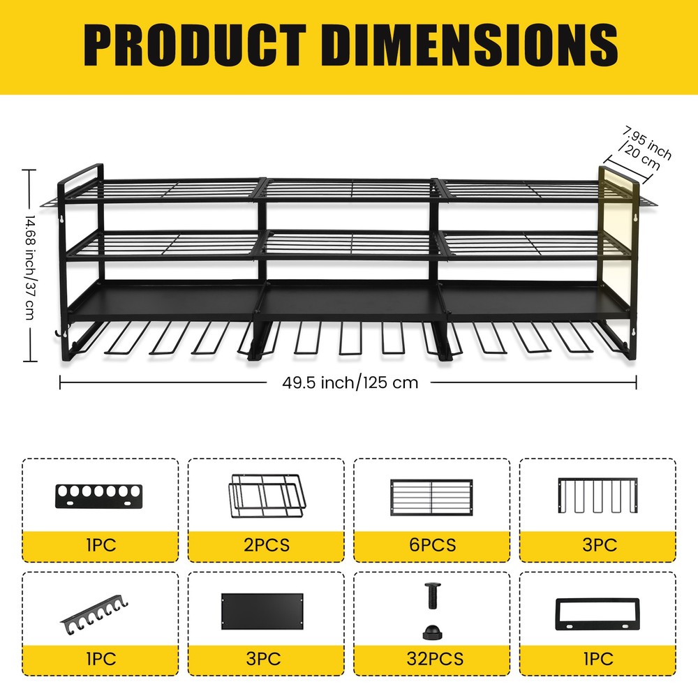 Power Tool Organizer Wall Mounted Power Tool Rack for Cordless Drill Storage