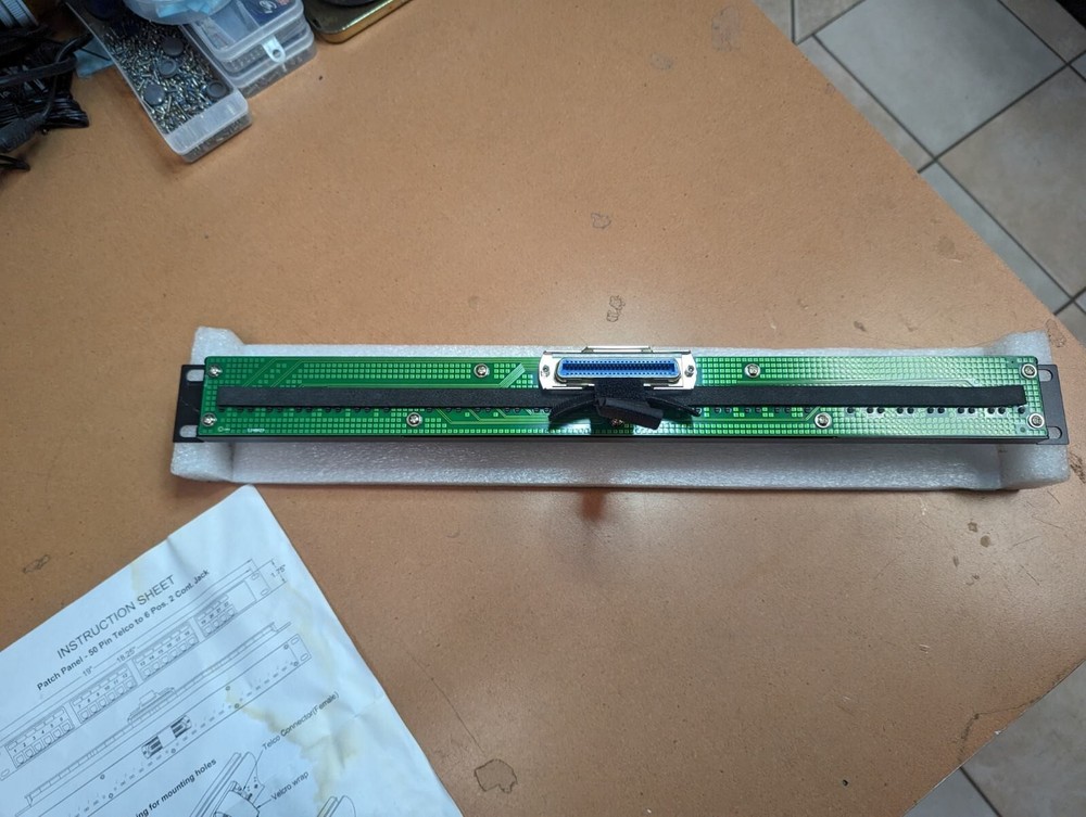 Patch Panel 50 Pin Telco to 6 Pos. 2 Cont Jack 22-Port Patch Panel E340029