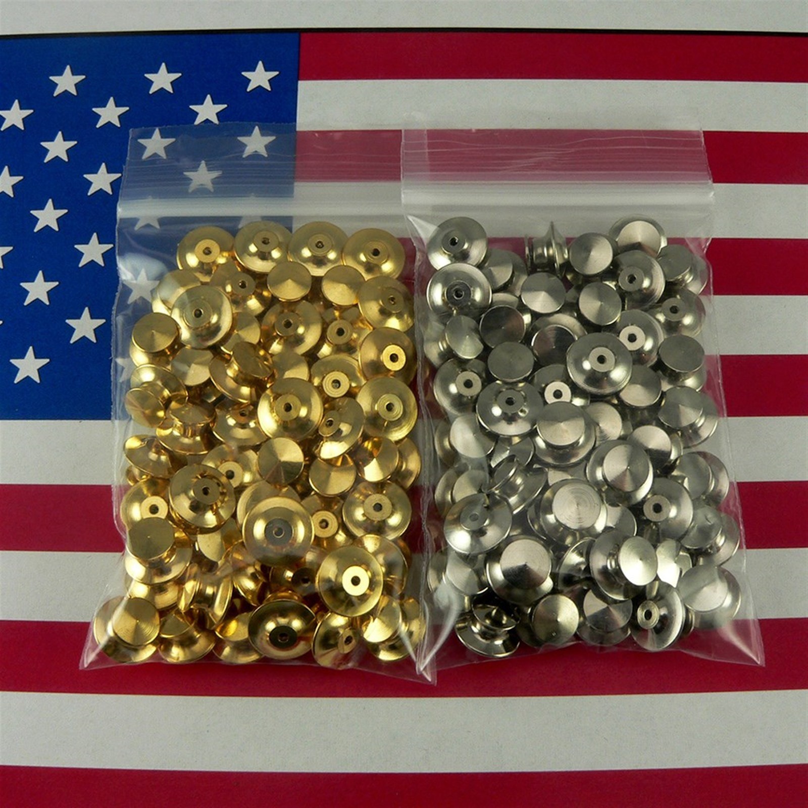 QTY 10-100 Locking Flathead Lapel Pin Back Clutch Clasp Fastener Military Sports