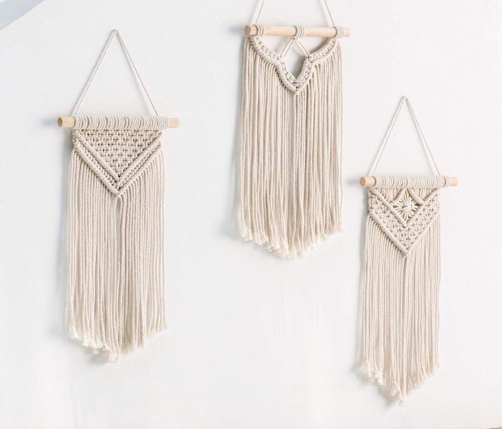 Small Macrame Wall Hanging Boho Set of 3