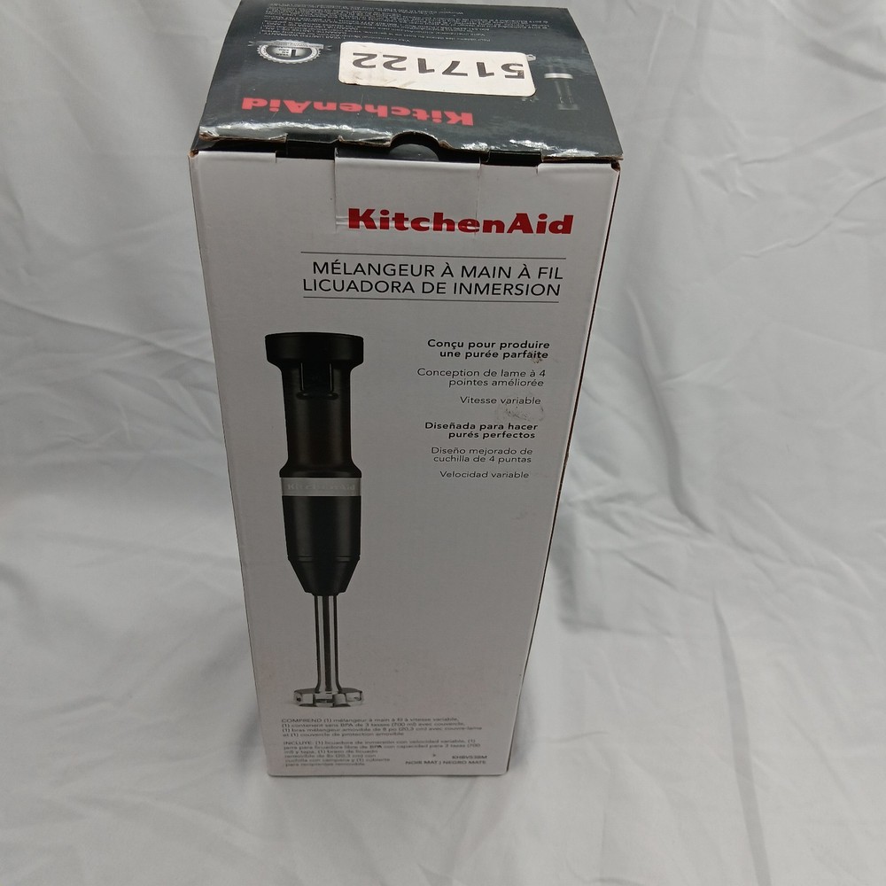 KitchenAid KHBV53BM Variable Speed Corded Hand Blender -open box