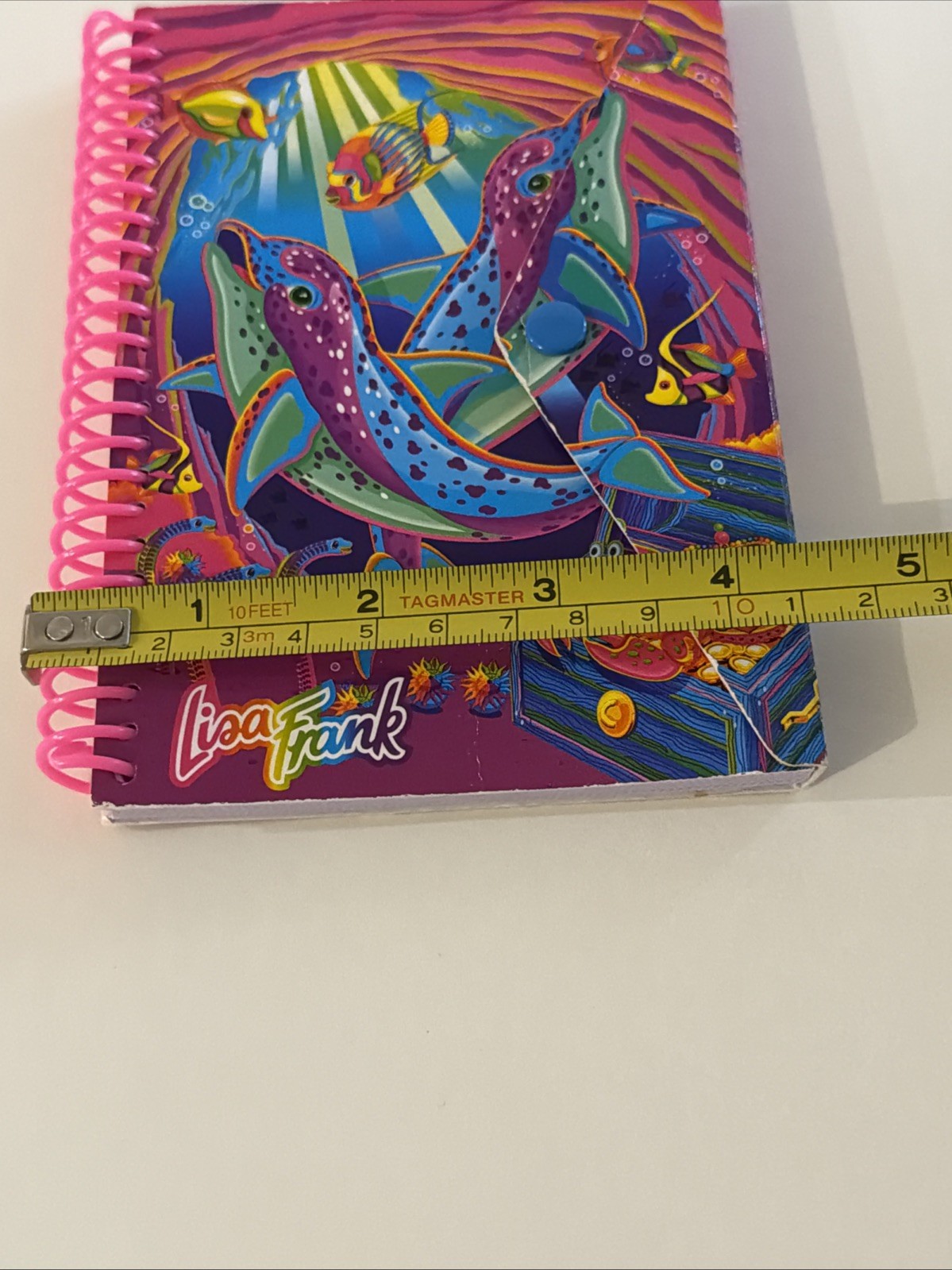 Lisa Frank Dancing 90’s Dolphins Spiral Button Snap Notebook
