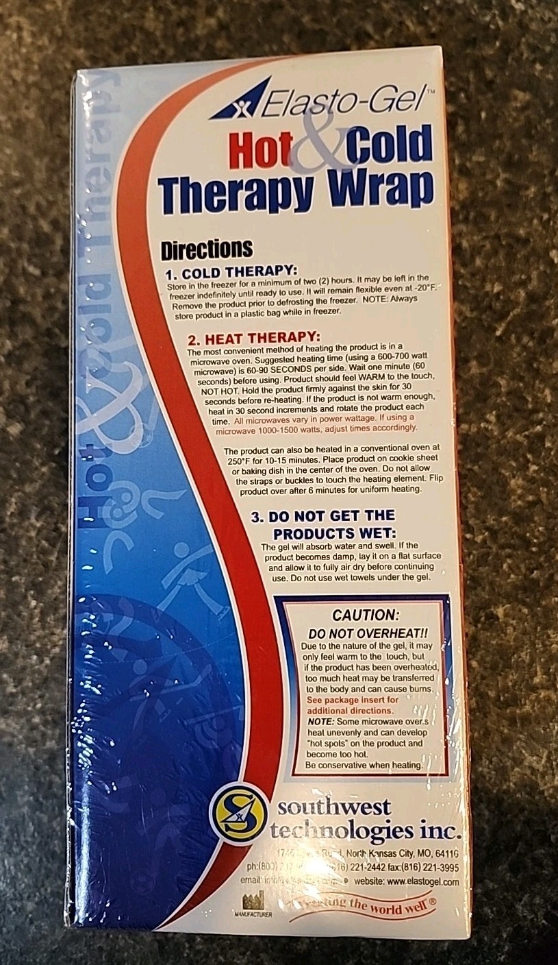 Elasto-Gel TW6010 Hot/Cold Therapy Wrap 9" x 24" – Pain Relief Gel Pack New